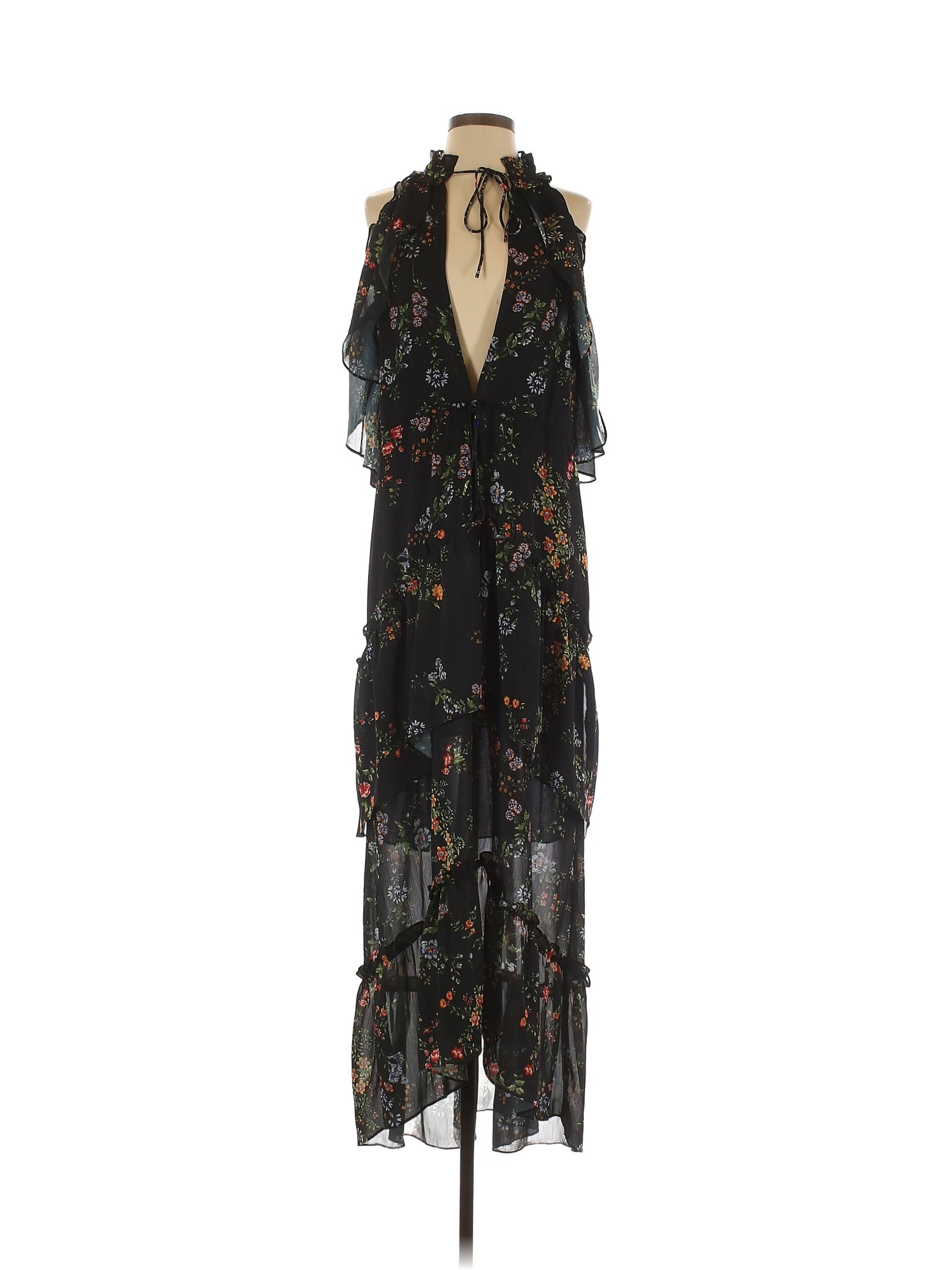 AFRM 100% Polyester Floral Black Casual Dress Size S - 57% off | thredUP