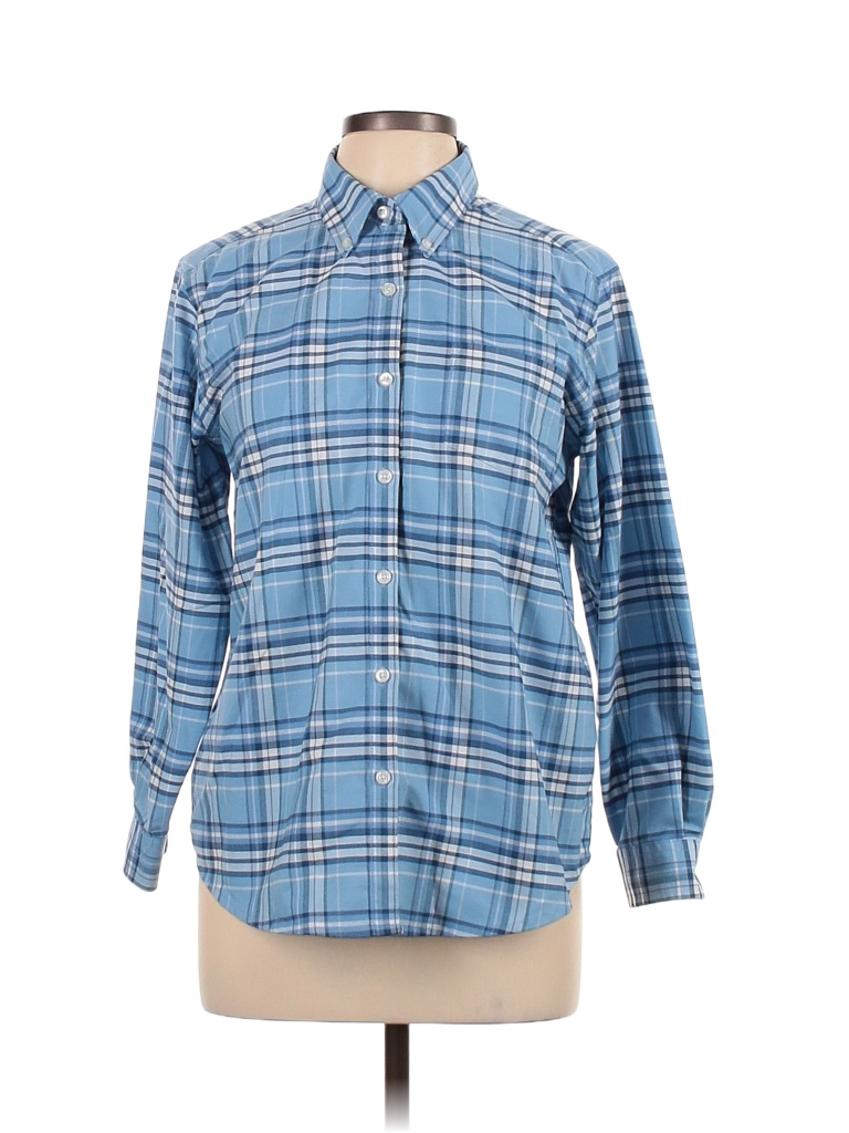 Cabin Creek Plaid Colored Blue Long Sleeve Button-Down Shirt Size 10 ...