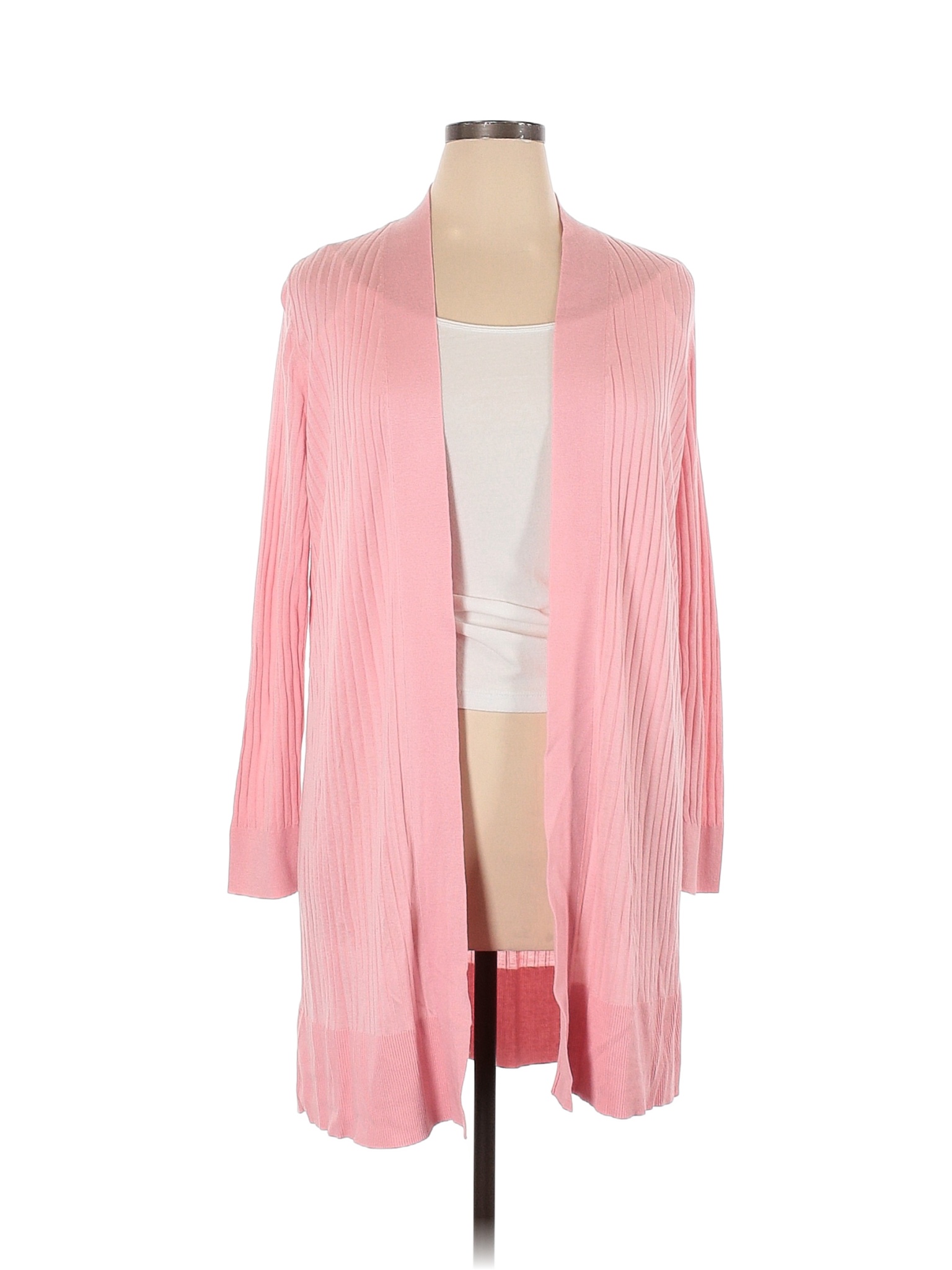 Ann Taylor LOFT Color Block Solid Colored Pink Cardigan Size XL 64