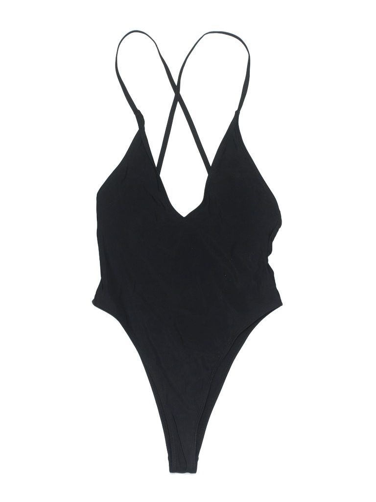 Assorted Brands Solid Black One Piece Swimsuit Size S 65 off thredUP