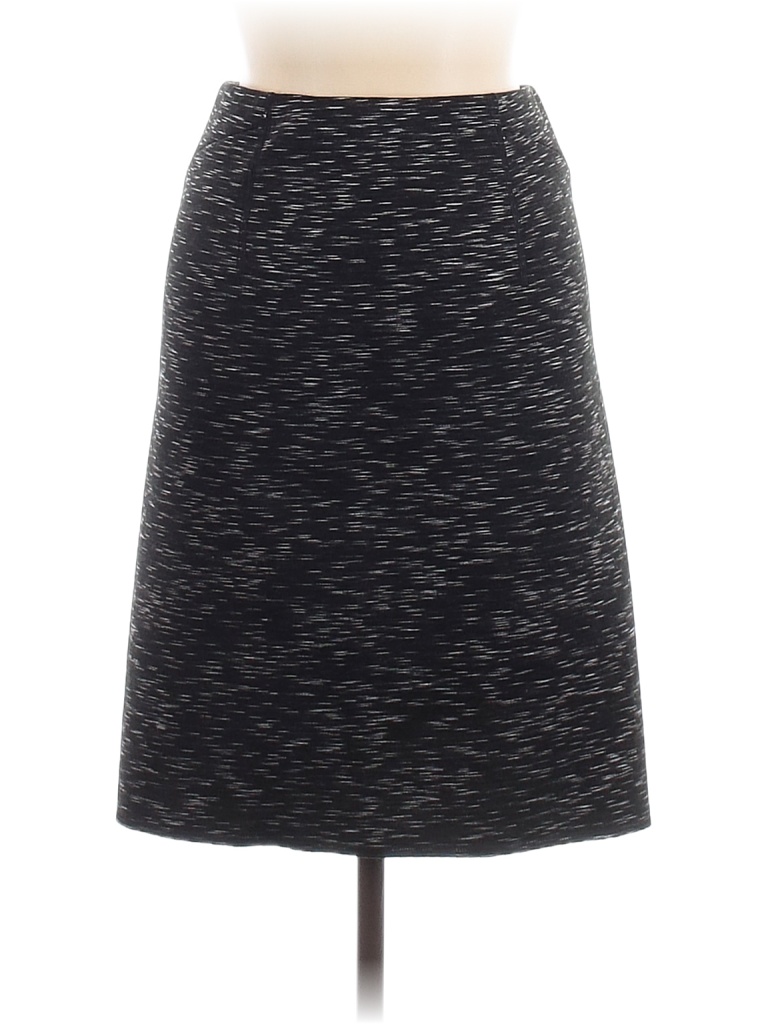 Ann Taylor Tweed Jacquard Marled Chevron-herringbone Gray Black Casual Skirt Size 10 - photo 1
