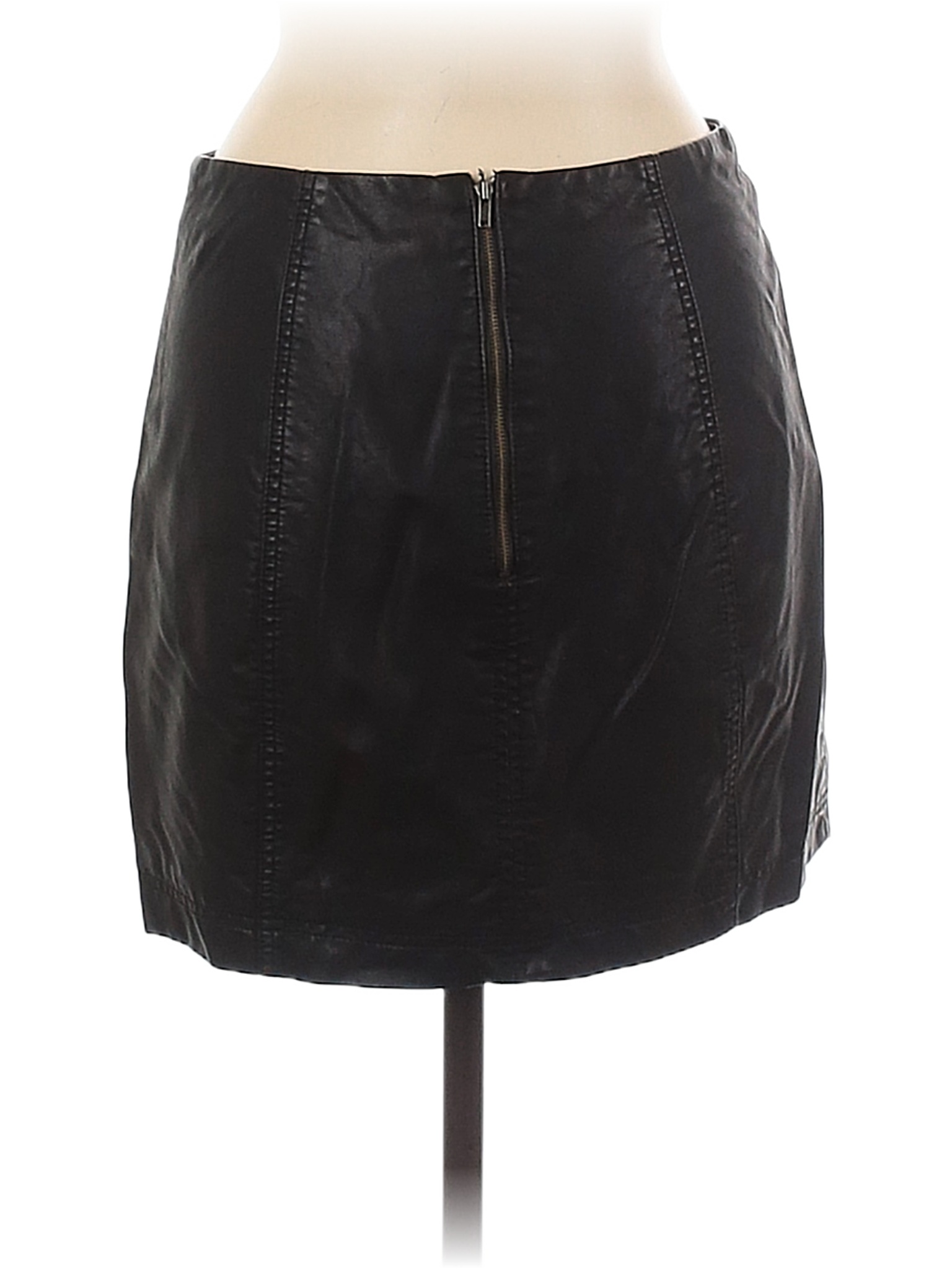 Free people black hot sale leather skirt