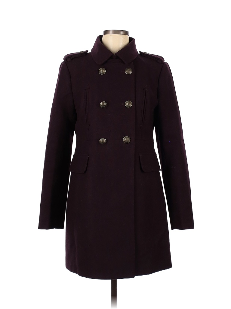 Ann Taylor Solid Burgundy Wool Coat Size 6 - 78% off | thredUP