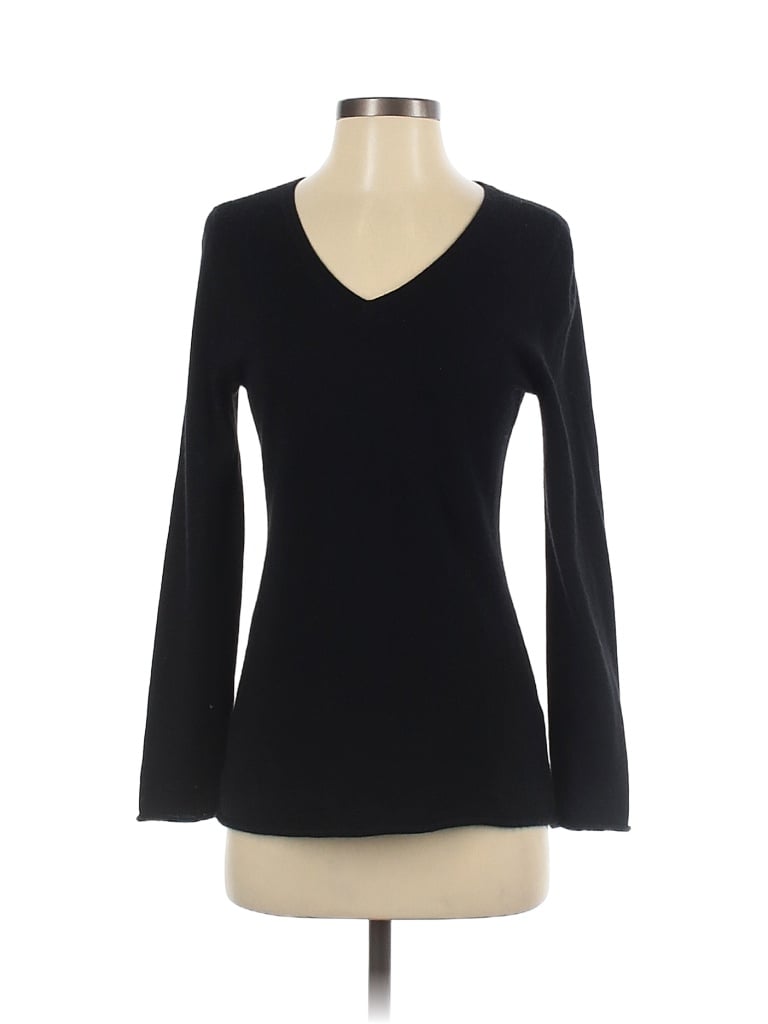 Lord Taylor 100 Cashmere Color Block Solid Black Cashmere Pullover Sweater Size S 73 Off