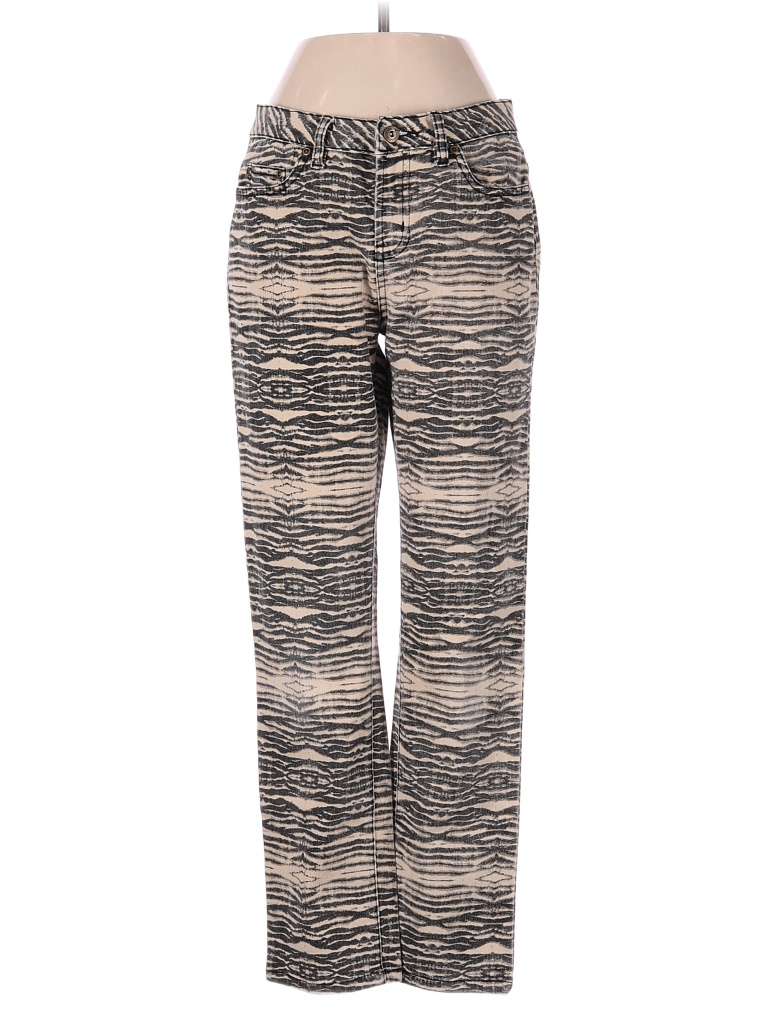 DG^2 by Diane Gilman Animal Print Chevron-herringbone Gold Jeans Size 2 (petite) - photo 1