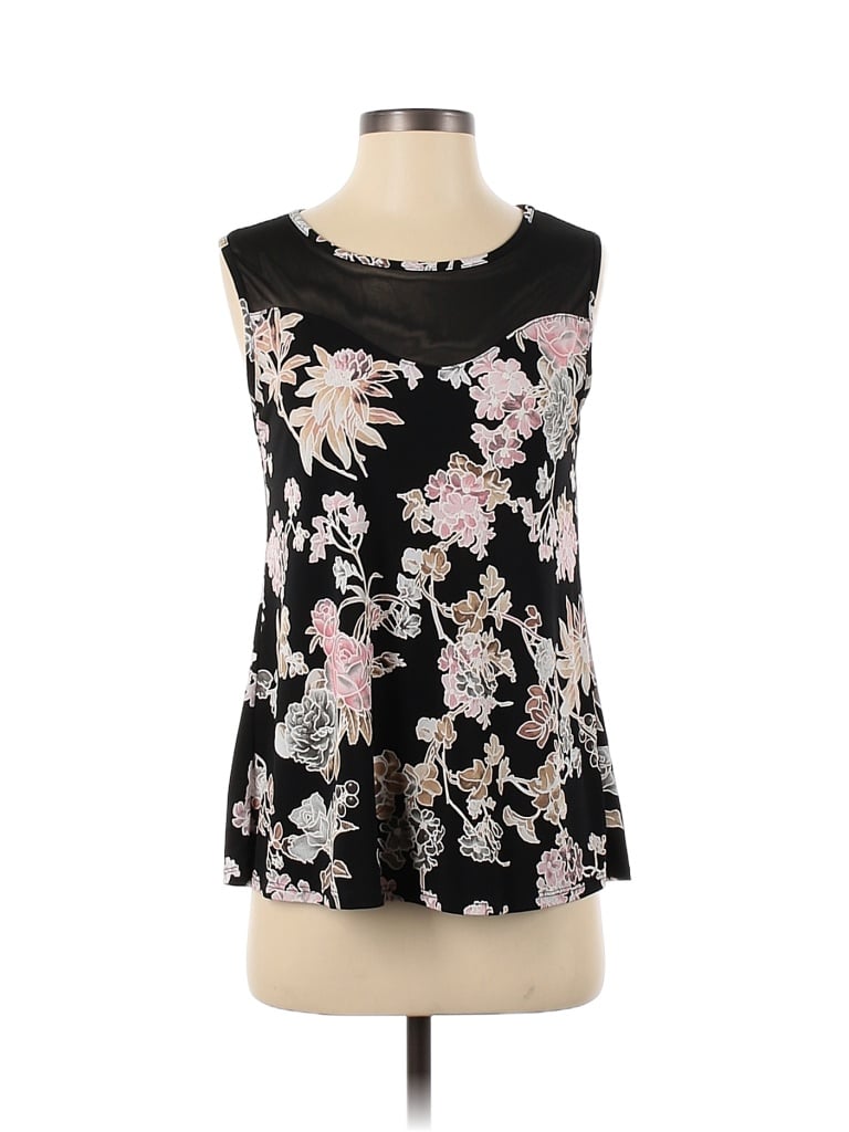 SJS Color Block Floral Black Sleeveless Blouse Size S - 91% off | thredUP