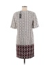 Tibi 100% Silk Graphic Ivory Burgundy Casual Dress Size 8 - photo 2