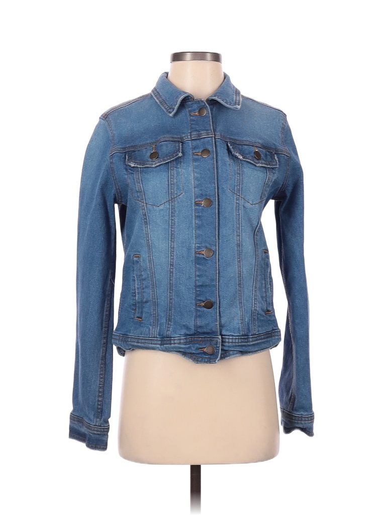 Universal Thread Solid Blue Denim Jacket Size S - 40% Off | ThredUP