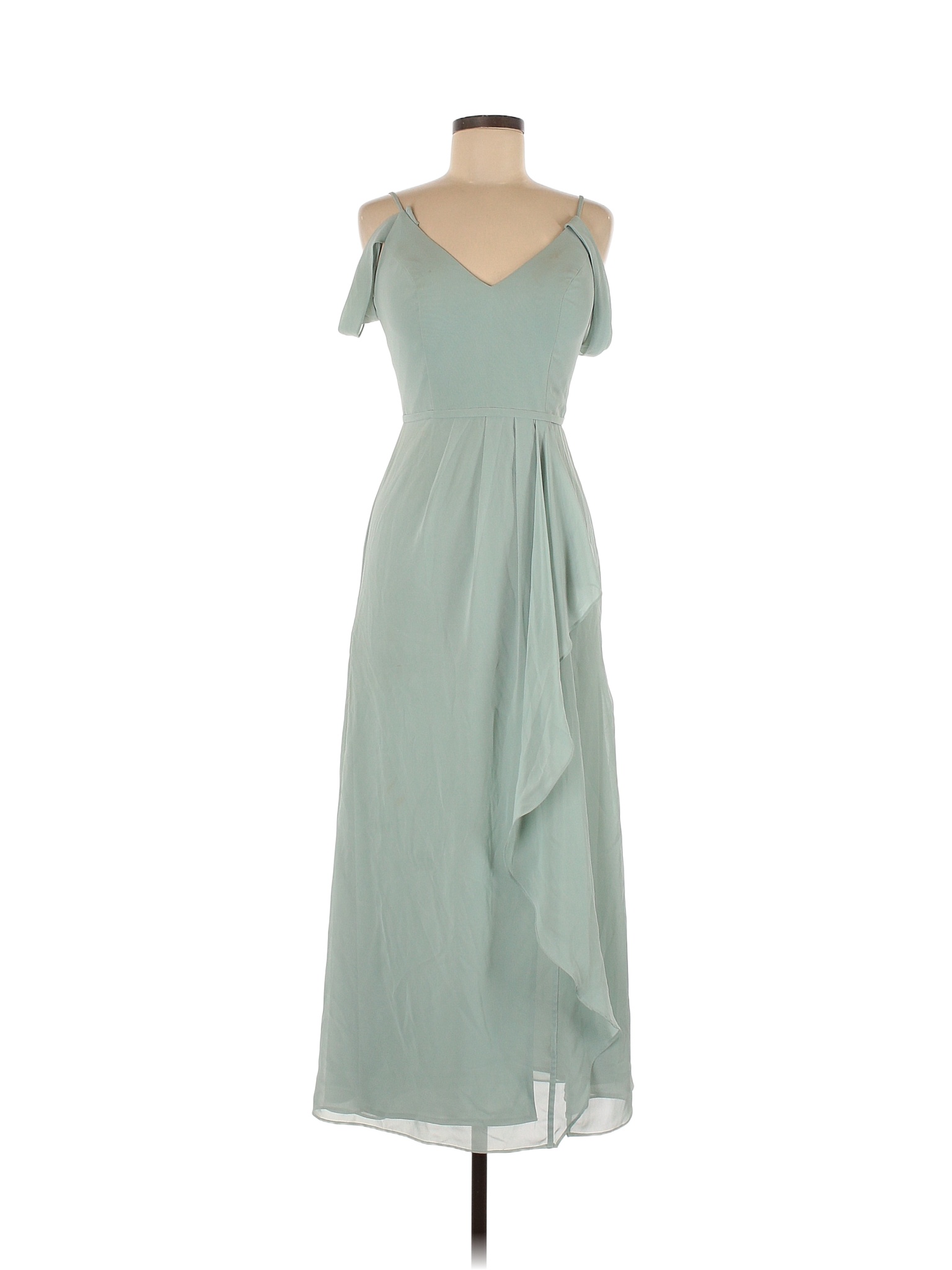 Yellow Polyester Partywear Solid Dresses main image 0