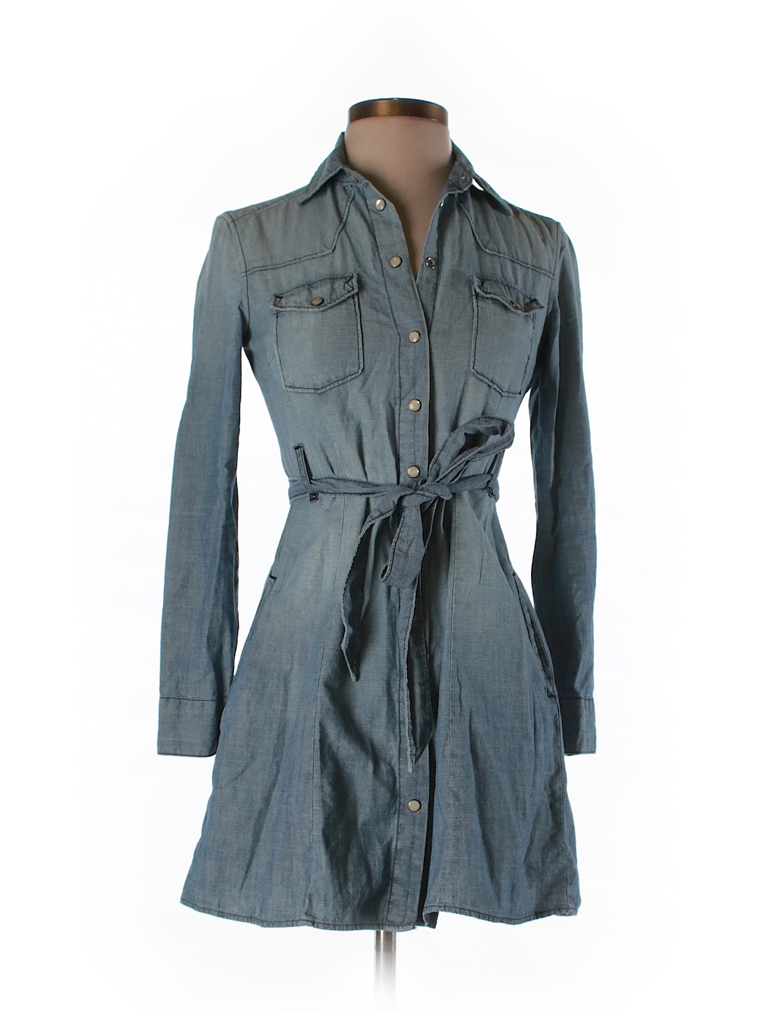 Gap 100% Cotton Solid Blue Casual Dress Size 00 (Petite) - 81% off ...