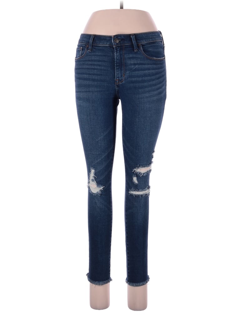 Abercrombie & Fitch Solid Blue Jeans 28 Waist - 77% off | thredUP