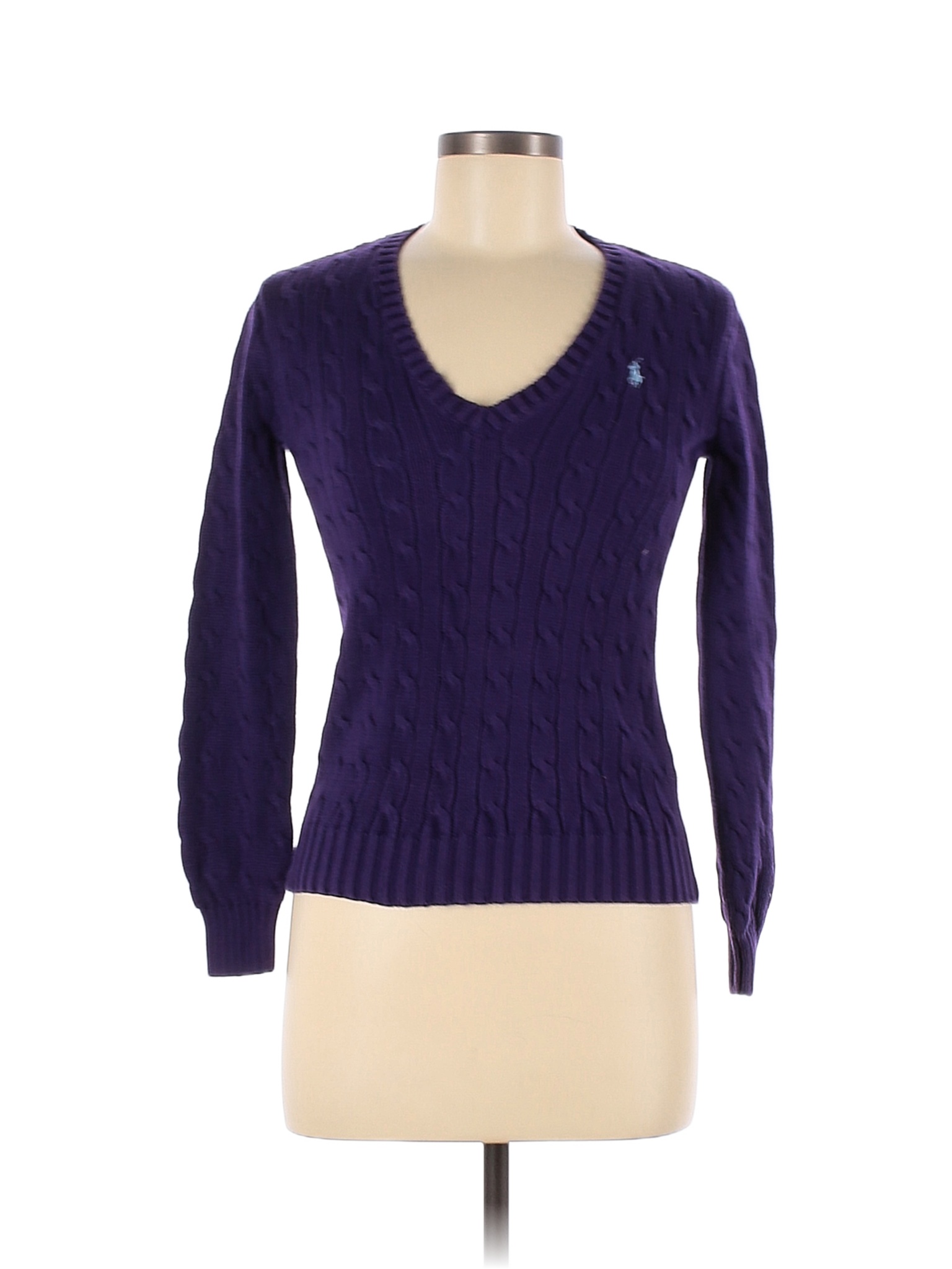 Ralph Lauren Sport 100% Cotton Color Block Solid Purple Pullover ...