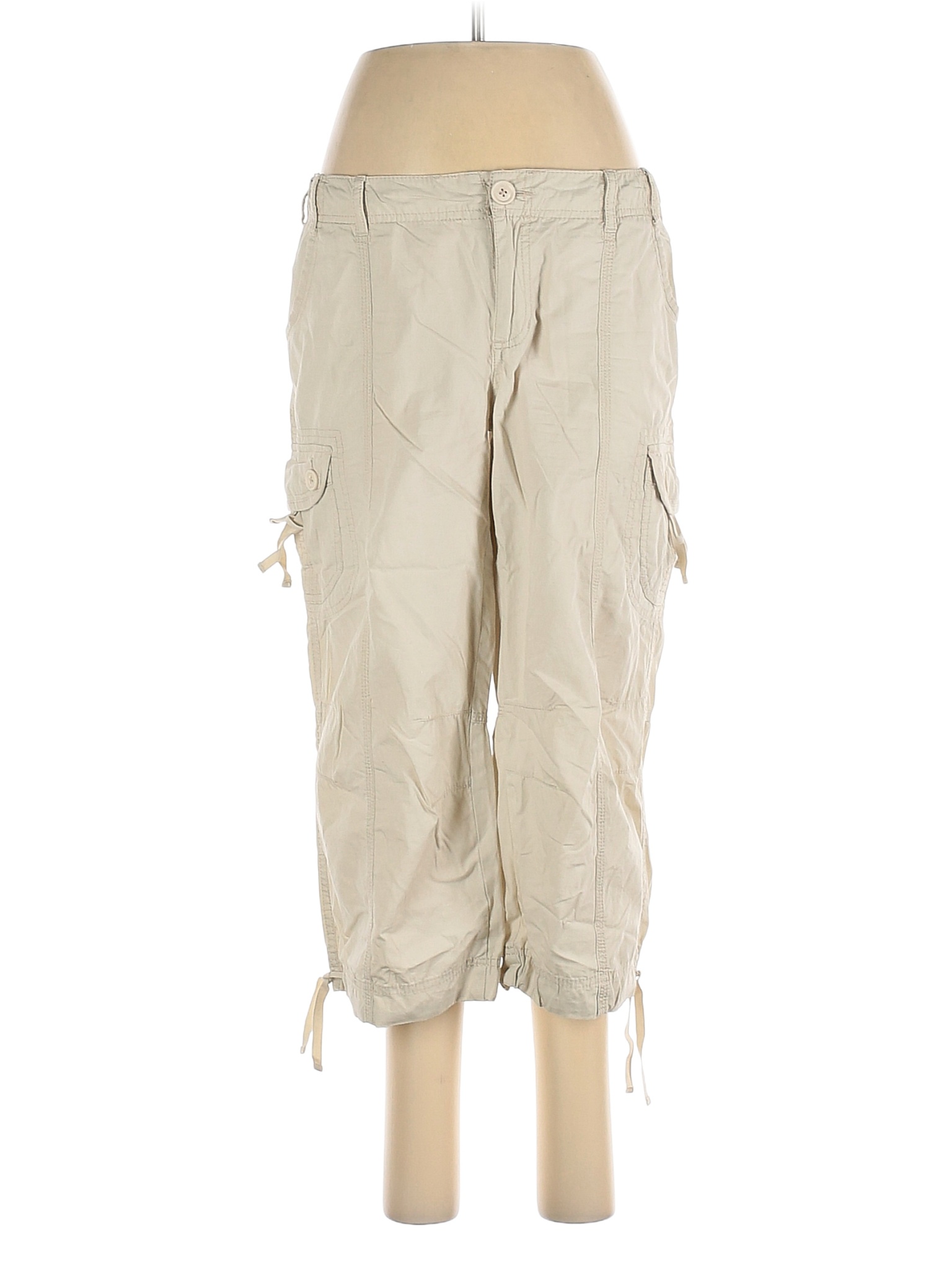 a.n.a. A New Approach 100% Cotton Solid Colored Ivory Cargo Pants Size ...