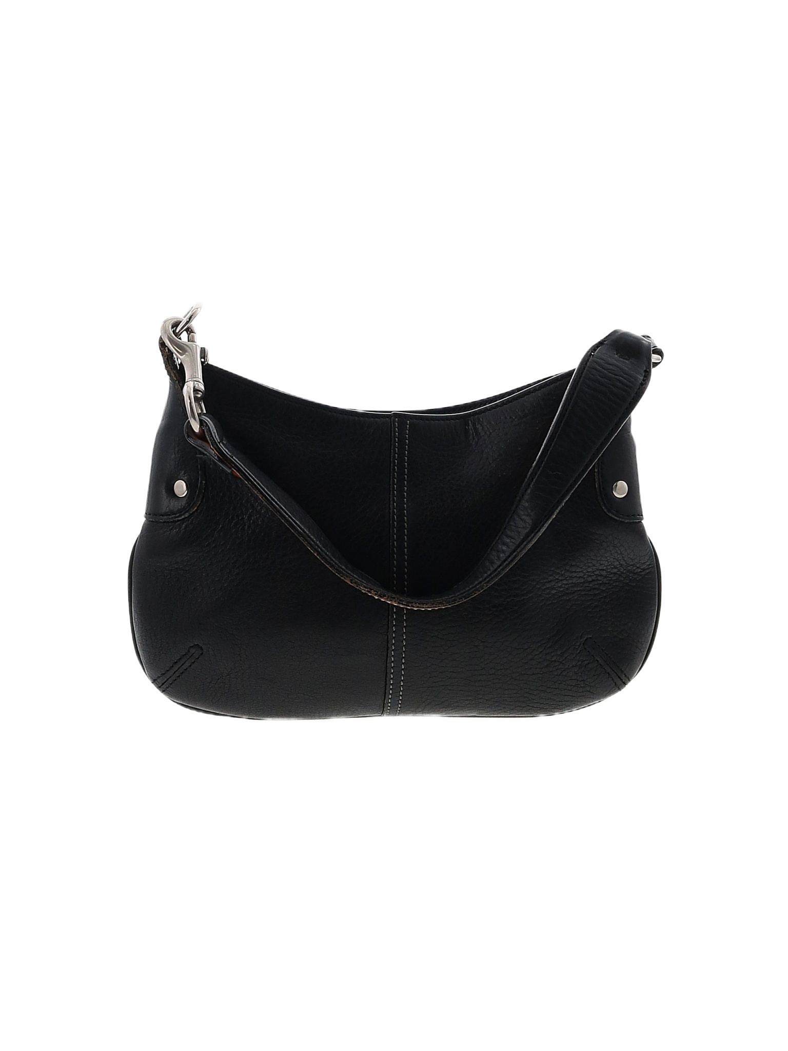 Coach 100 Leather Solid Black Leather Shoulder Bag One Size 82 off thredUP