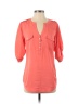 Angie 100% Polyester Orange Pink Short Sleeve Blouse Size S - photo 1