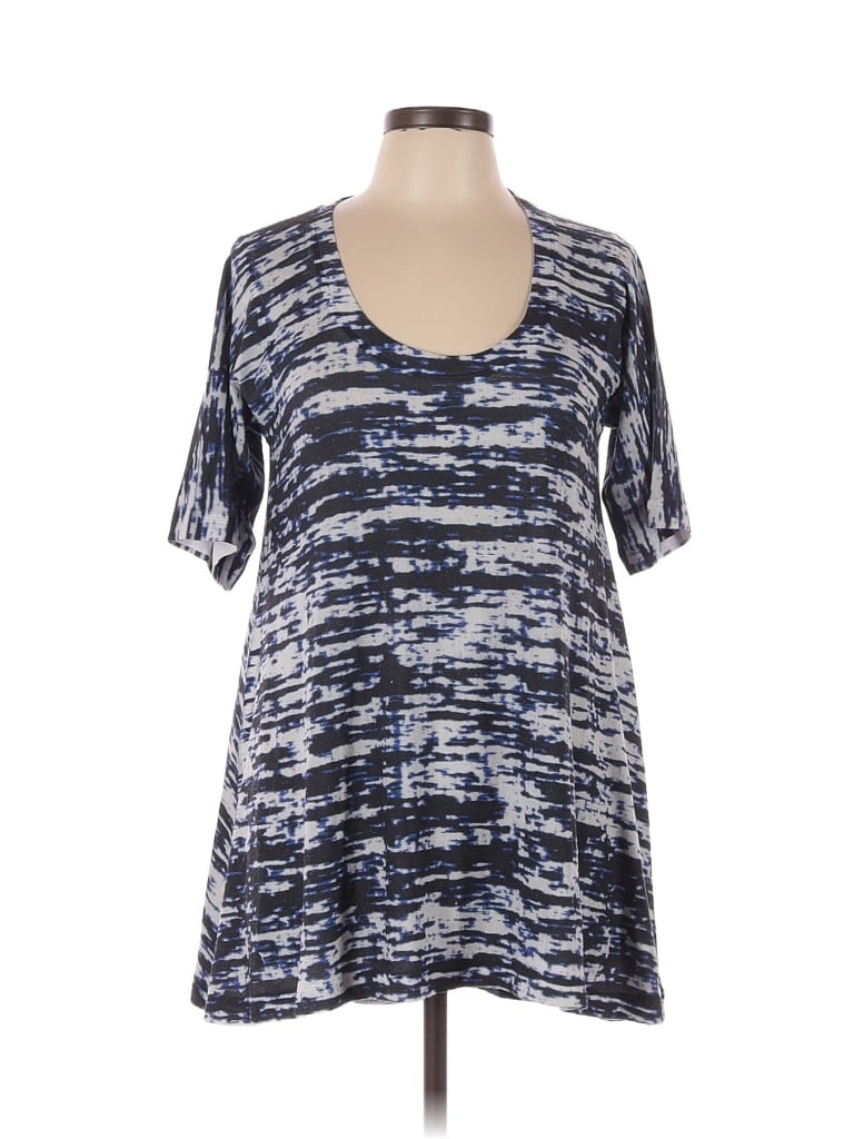 Pre-owned Nally & Millie Short Sleeve Top Blue Scoop Neck Tops