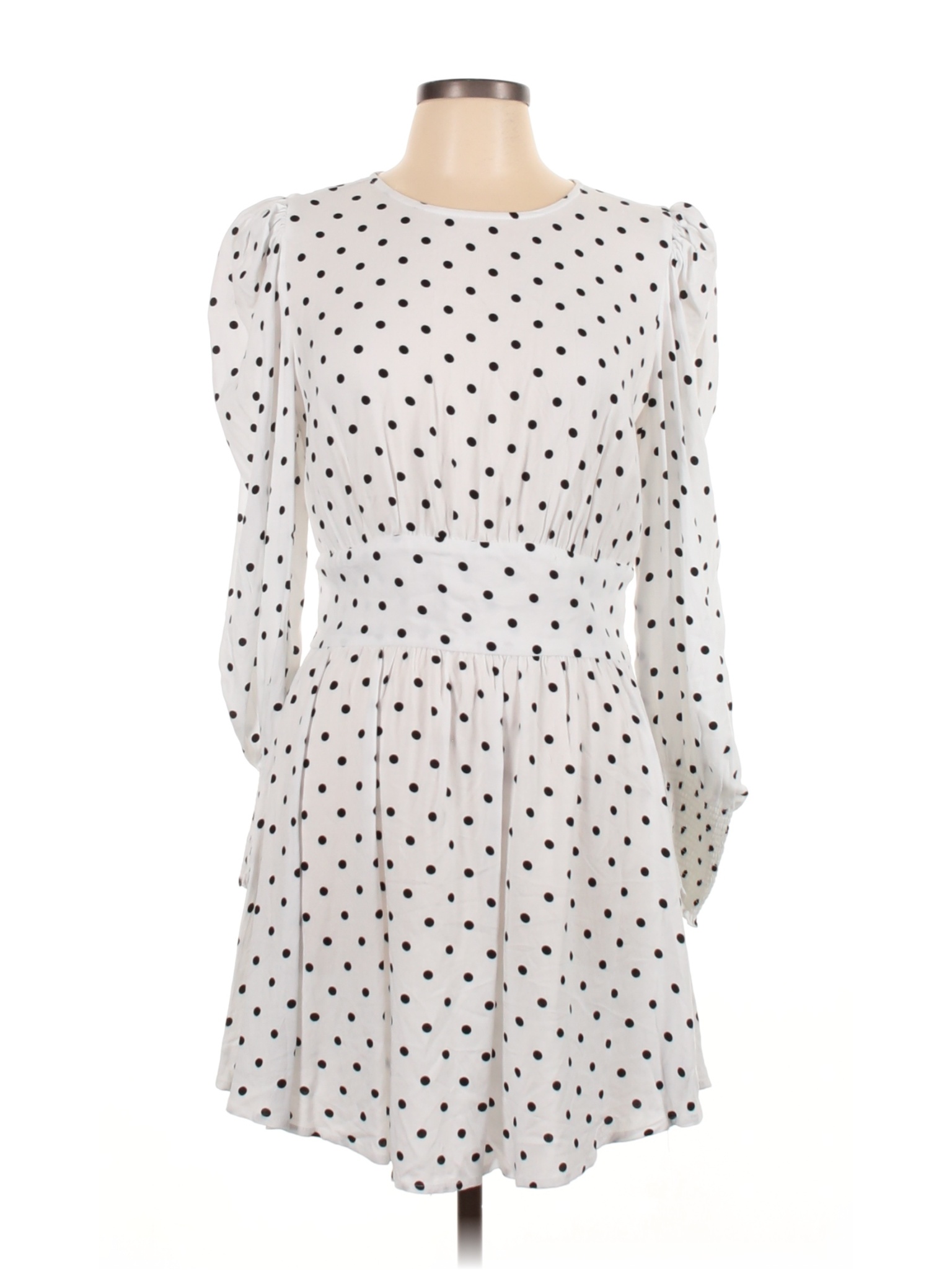 AFRM 100% Rayon Polka Dots White Casual Dress Size L - 65% off | thredUP