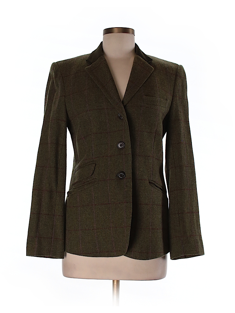 Chaps Solid Dark Green Wool Blazer Size 6 - 83% off | thredUP
