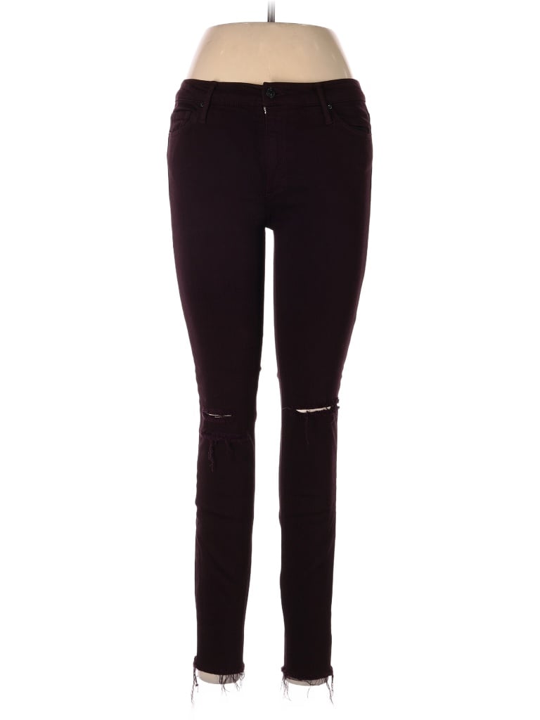 Pre-owned Black Orchid Denim Casual Pants In Burgundy