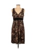 Ronni Nicole Animal Print Color Block Leopard Print Multi Color Brown Casual Dress Size 8 - photo 1