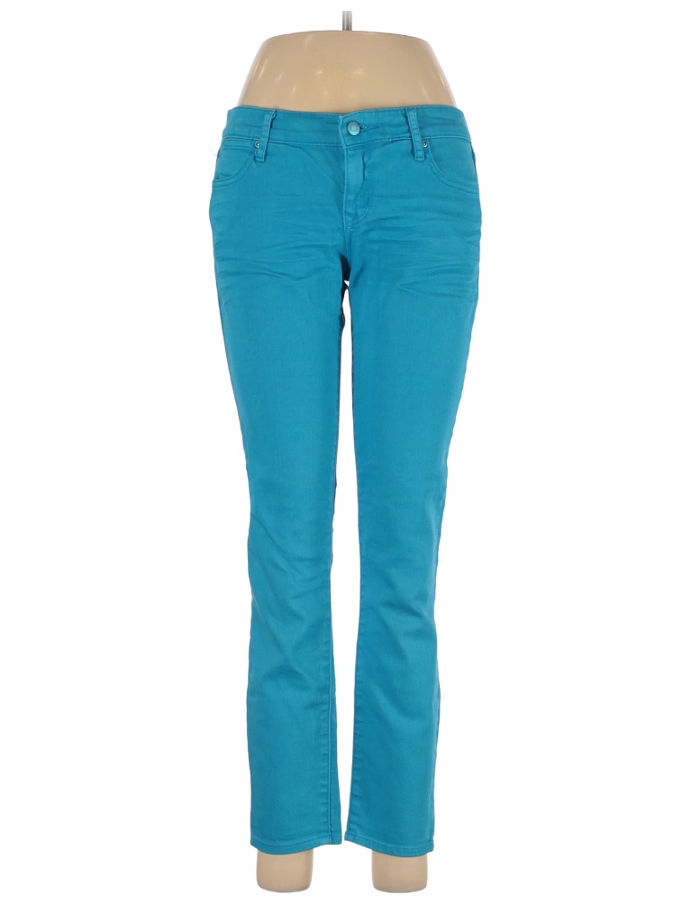 Gap Color Block Chevron Teal Blue Jeans 27 Waist - photo 1