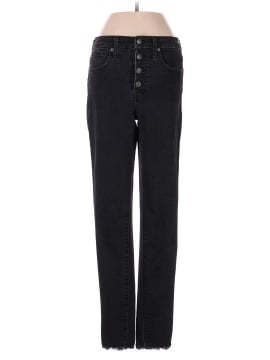 Madewell Tall 10" High-Rise Skinny Jeans in Berkeley Black: Button-Through Edition (view 1)