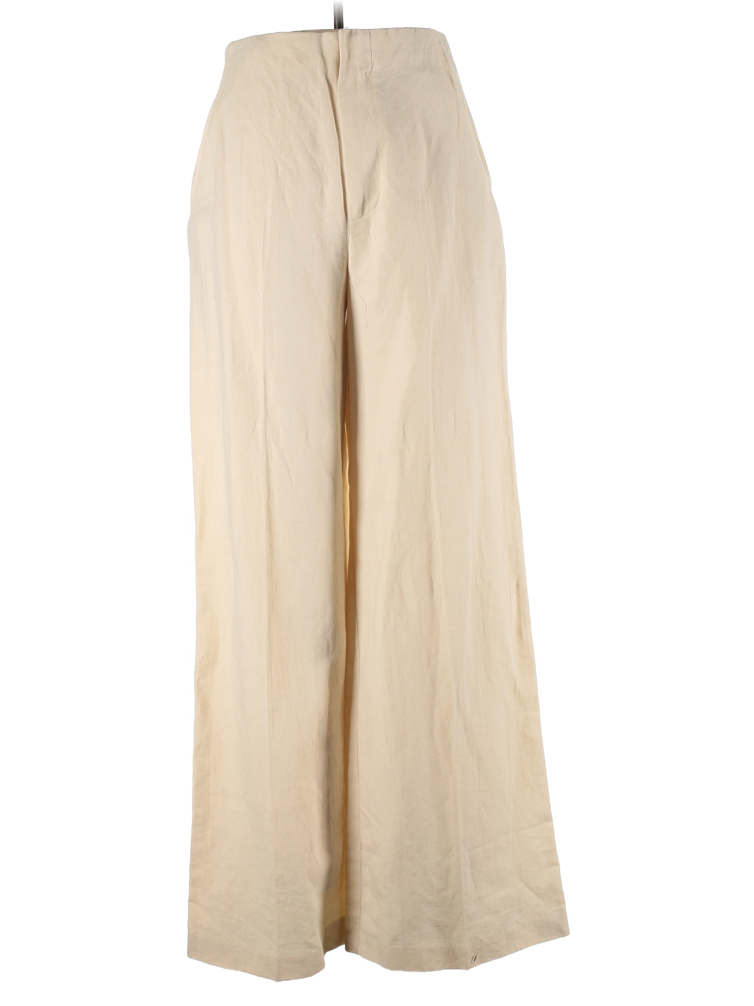 Zara Solid Colored Ivory Linen Pants Size L 47 off thredUP