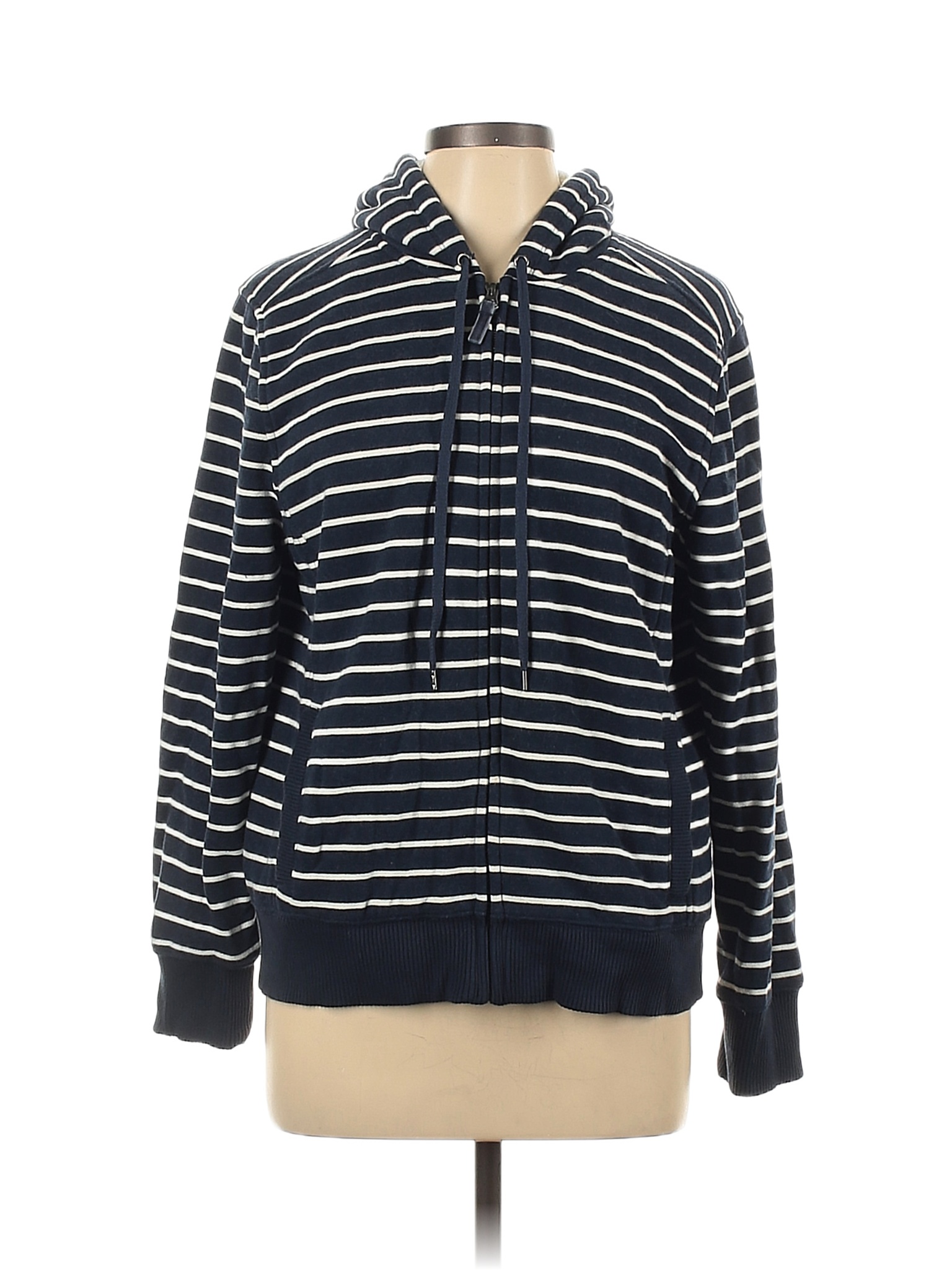 L.L.Bean Stripes Blue Jacket Size L - 60% off | thredUP