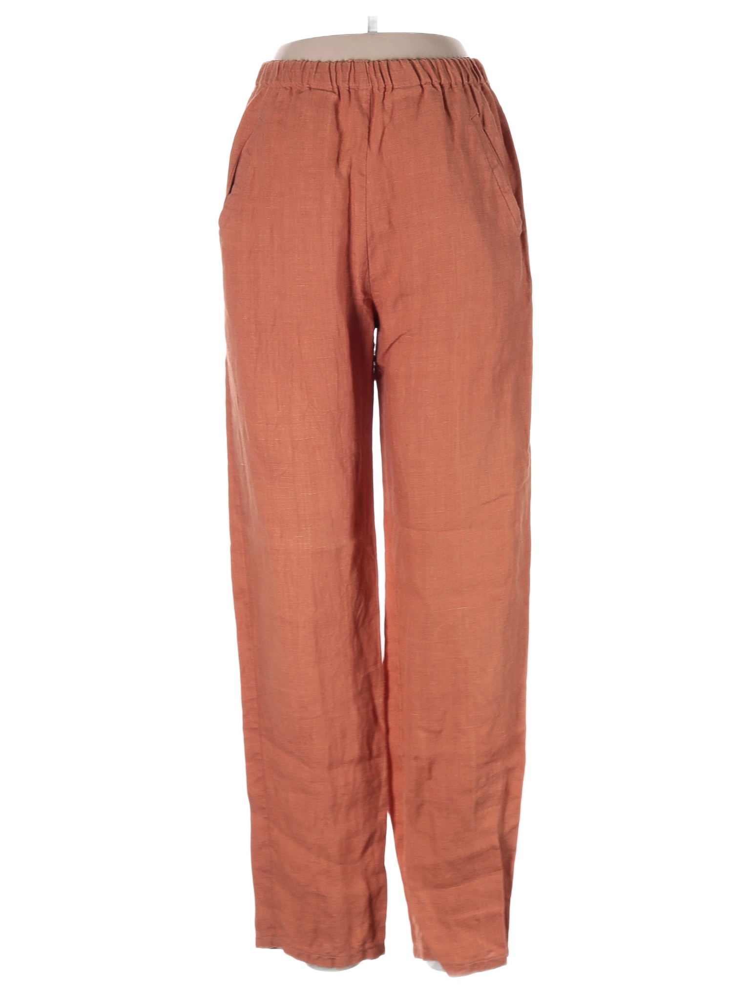 Nancy Heller 100 Linen Solid Orange Linen Pants Size XL (4) 62 off