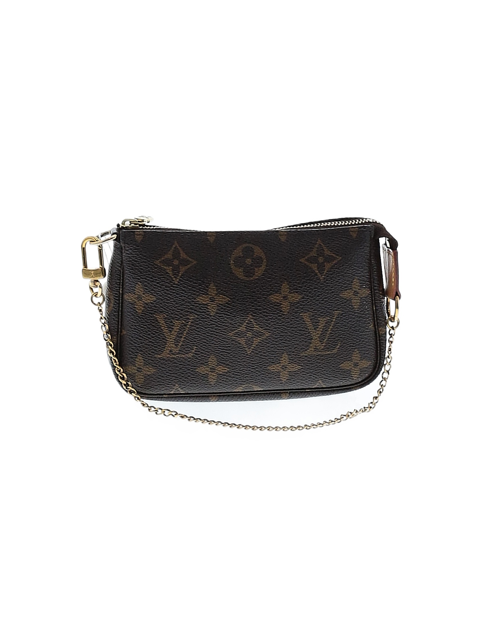 Louis Vuitton 100 Coated Canvas Black Brown Vintage Monogram Pochette