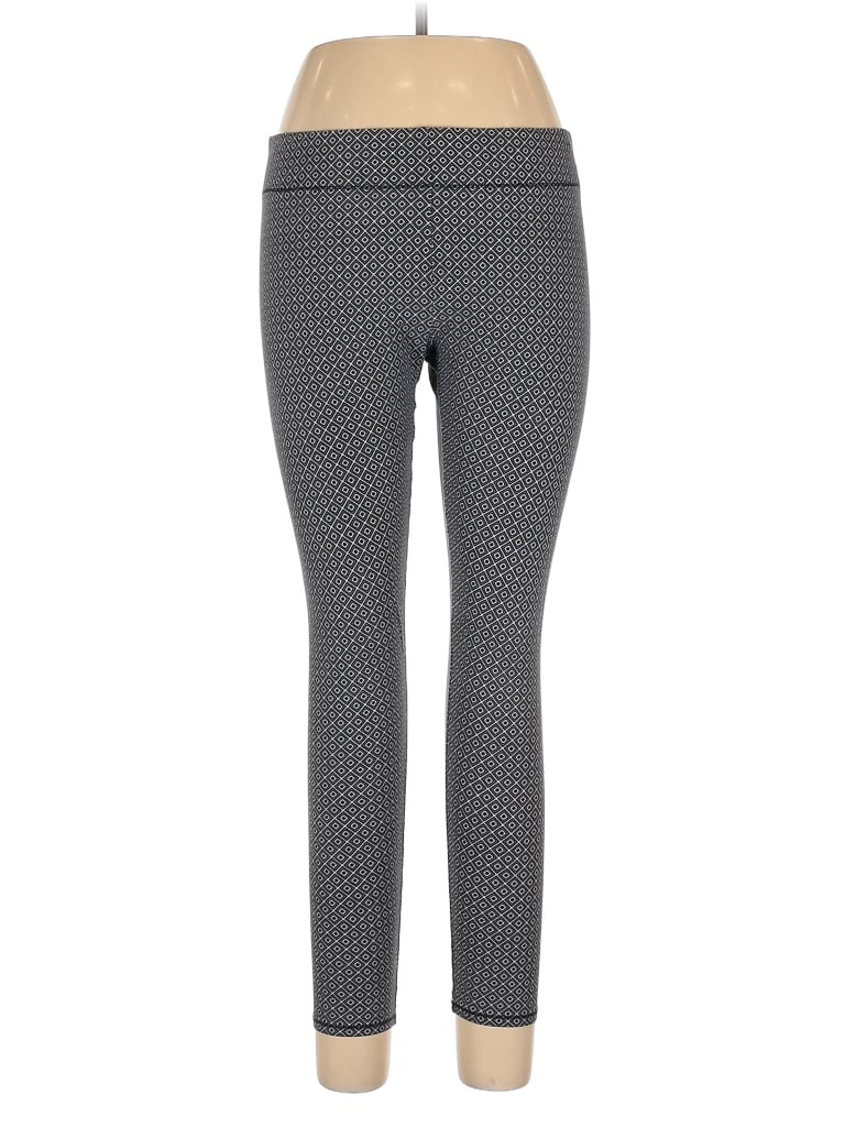 Mixit Houndstooth Jacquard Grid Gray Leggings Size L - photo 1