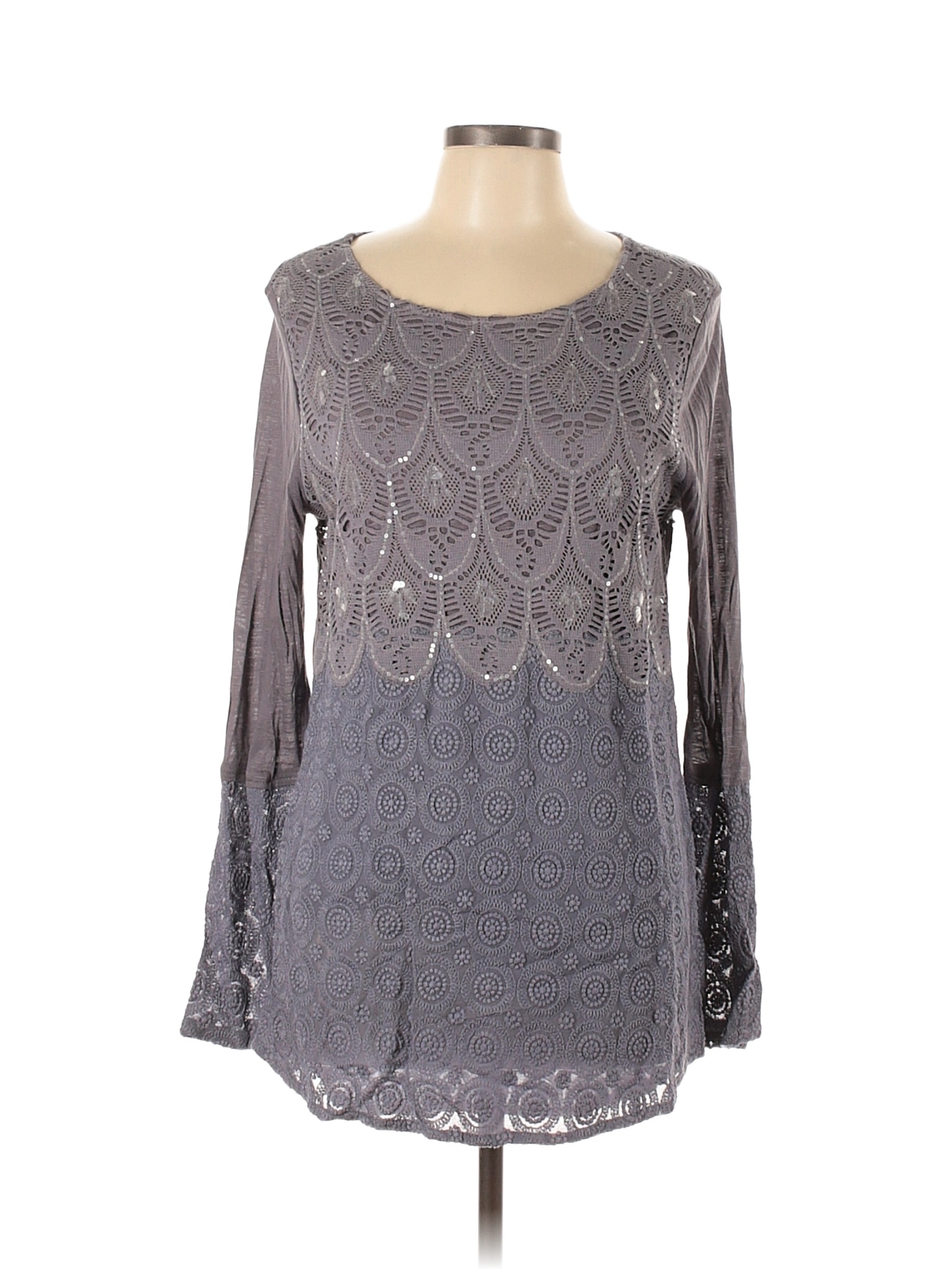 Sundance Gray Long Sleeve Blouse Size L 77 off thredUP