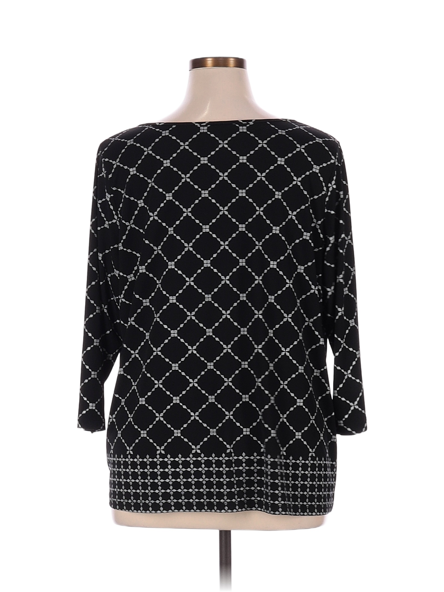 Liz Claiborne Checkered-gingham Black Long Sleeve Blouse Size 0X (Plus) -  74% off | thredUP