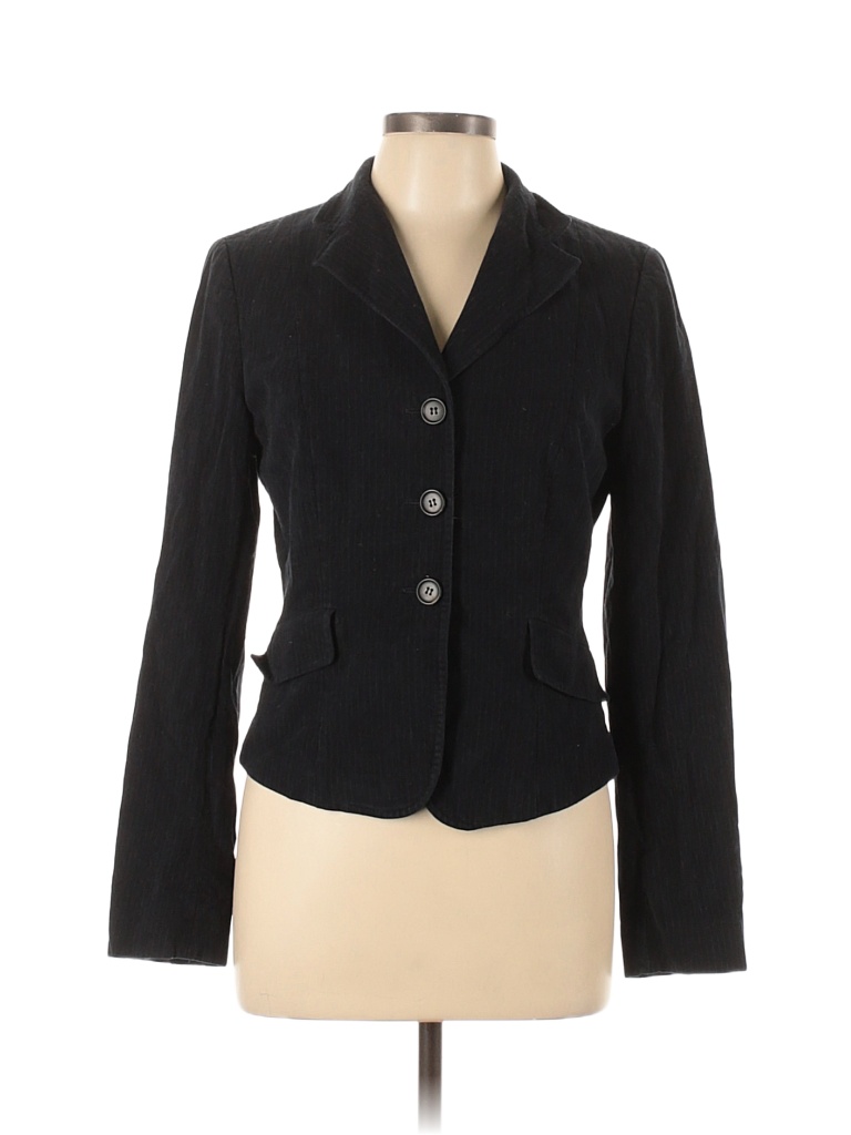 Weekend Max Mara 100% Cotton Solid Black Blazer Size 12 - 88% off | thredUP