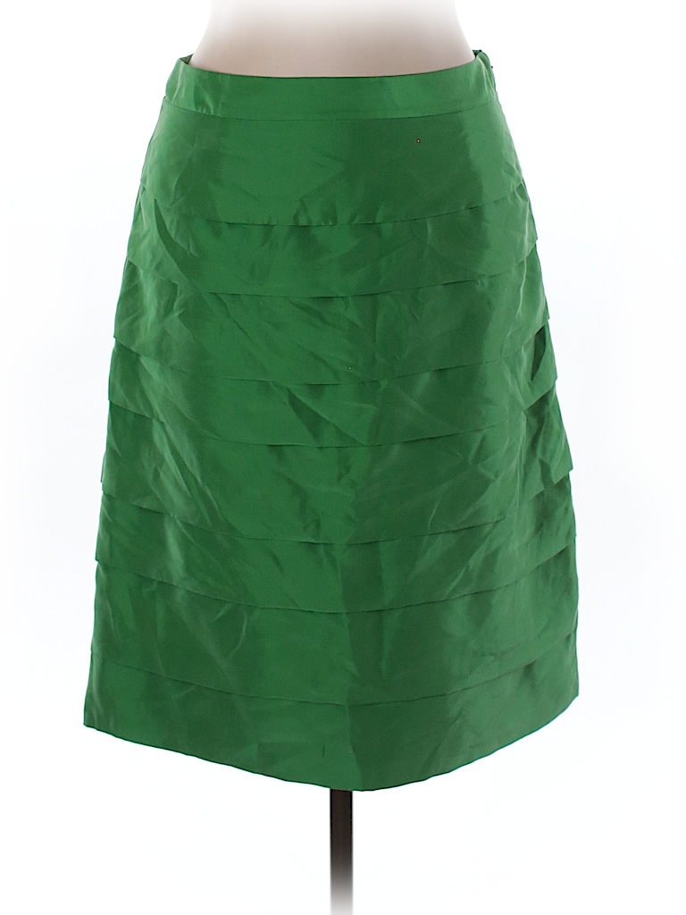 Boden 100% Silk Solid Green Silk Skirt Size 12 (UK) - 88% off | thredUP