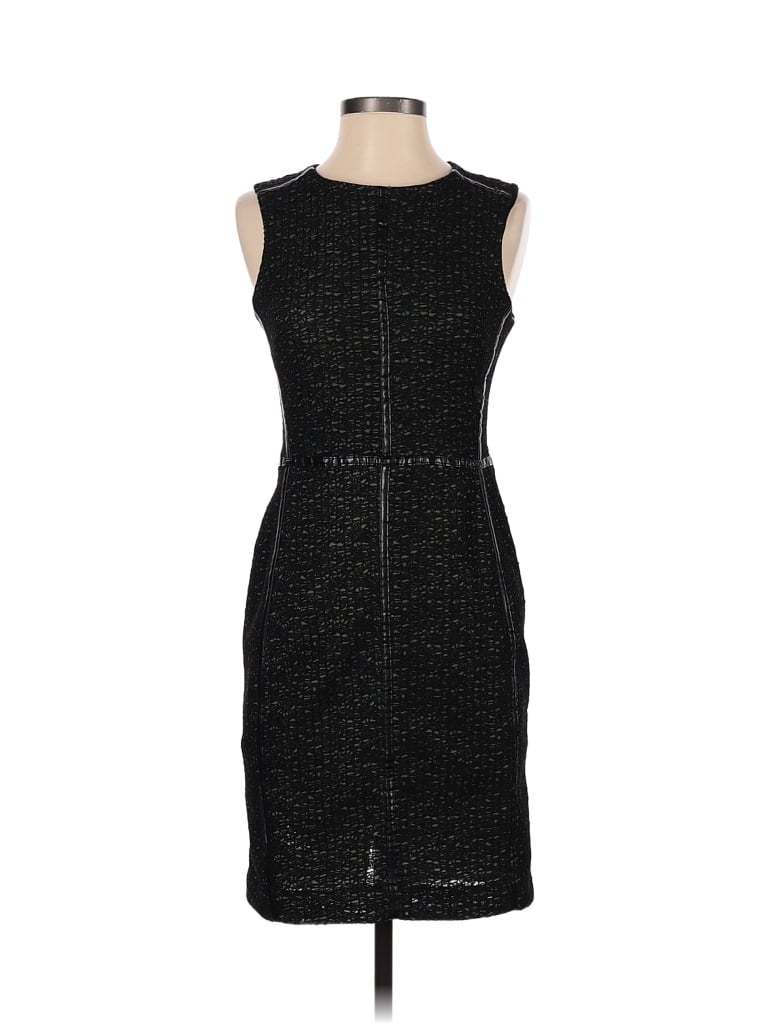 Taylor Marled Grid Tweed Black Cocktail Dress Size 2 - photo 1