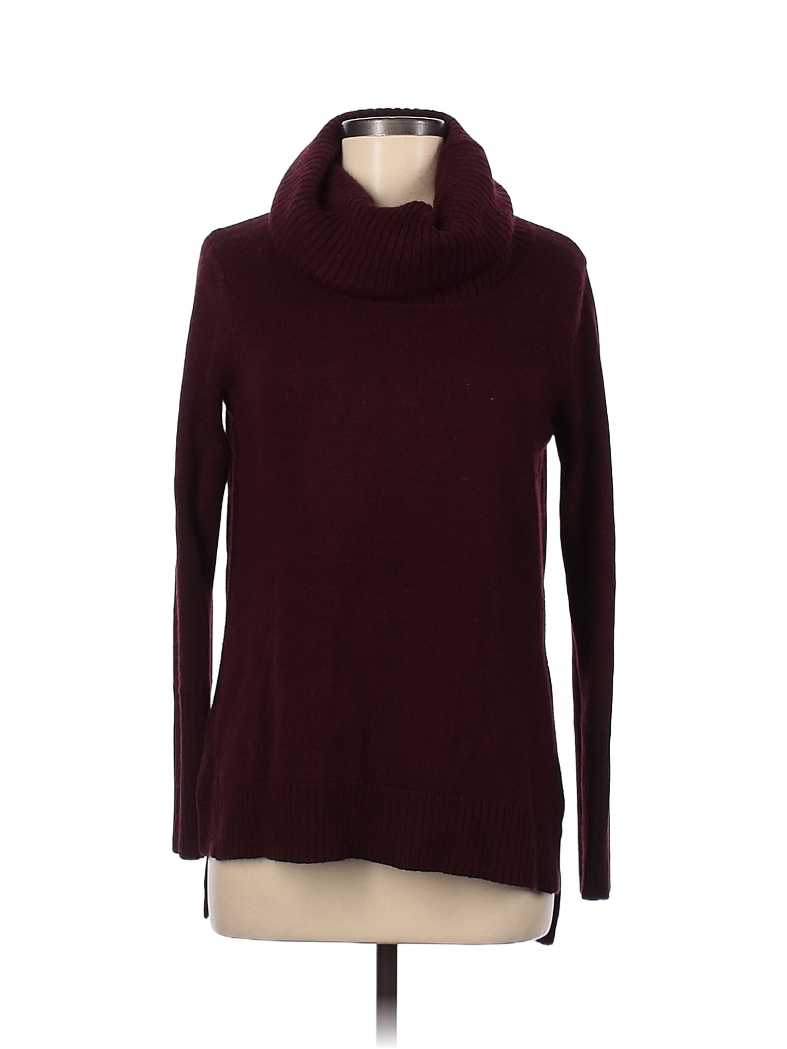 Tahari Color Block Solid Red Burgundy Turtleneck Sweater Size M - 81% ...