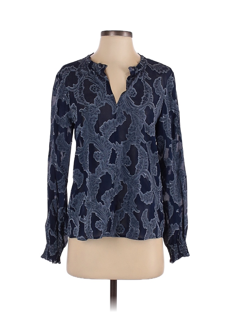 Blue Top Long Sleeve Tucker, Size Xs main image 1