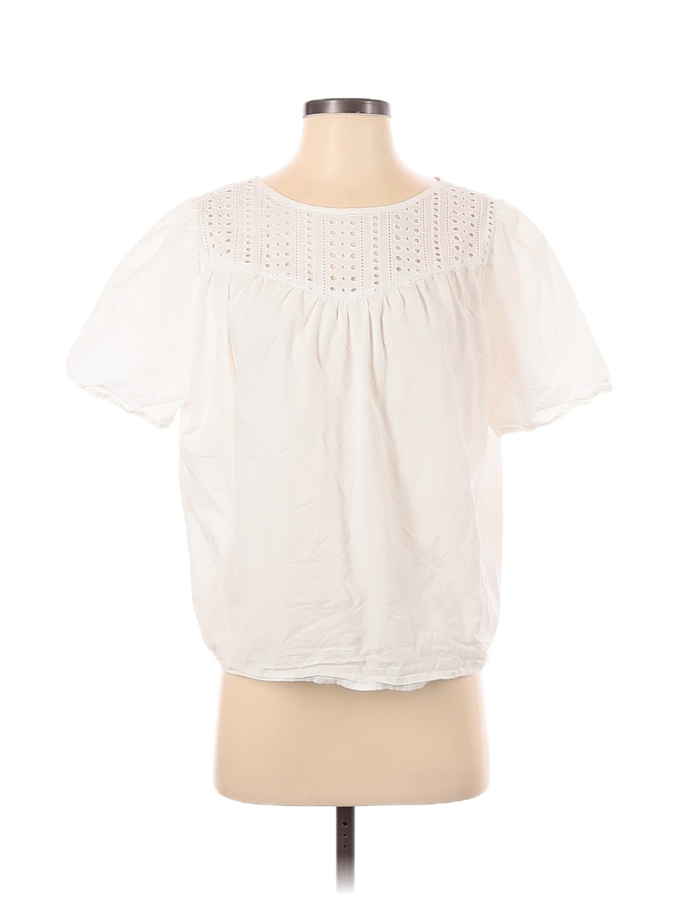 Amour Vert Solid White Short Sleeve Blouse Size Xs 75 Off Thredup