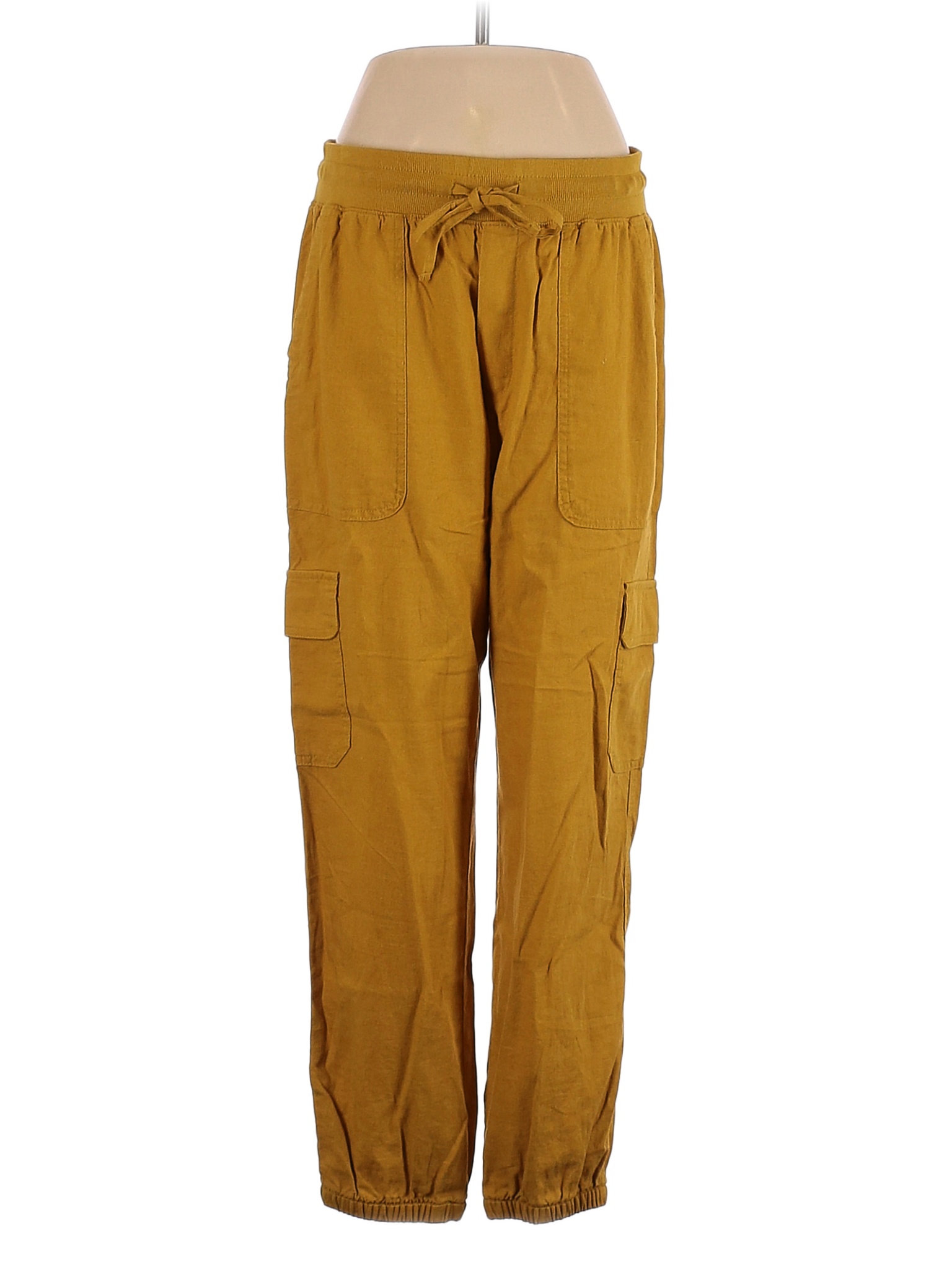 Gap Solid Yellow Linen Pants Size M 65 off thredUP