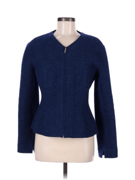 Chanel Identification Vintage Navy Blue Boiled Wool Jacket (view 1)
