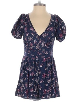 Louna Navy Floral Puff Sleeve Romper (view 1)