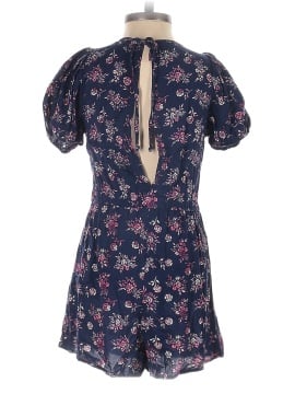 Louna Navy Floral Puff Sleeve Romper (view 2)