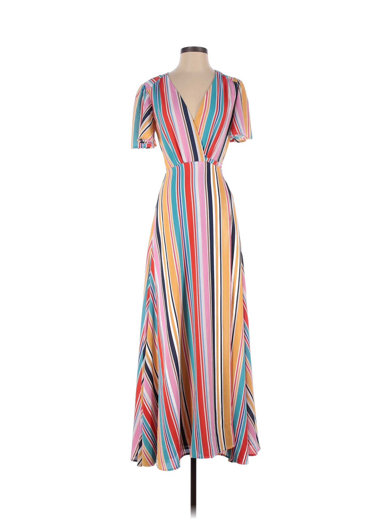 Louna Stripes Multi Color Red Meghan Wrap Maxi Size S 69 off thredUP