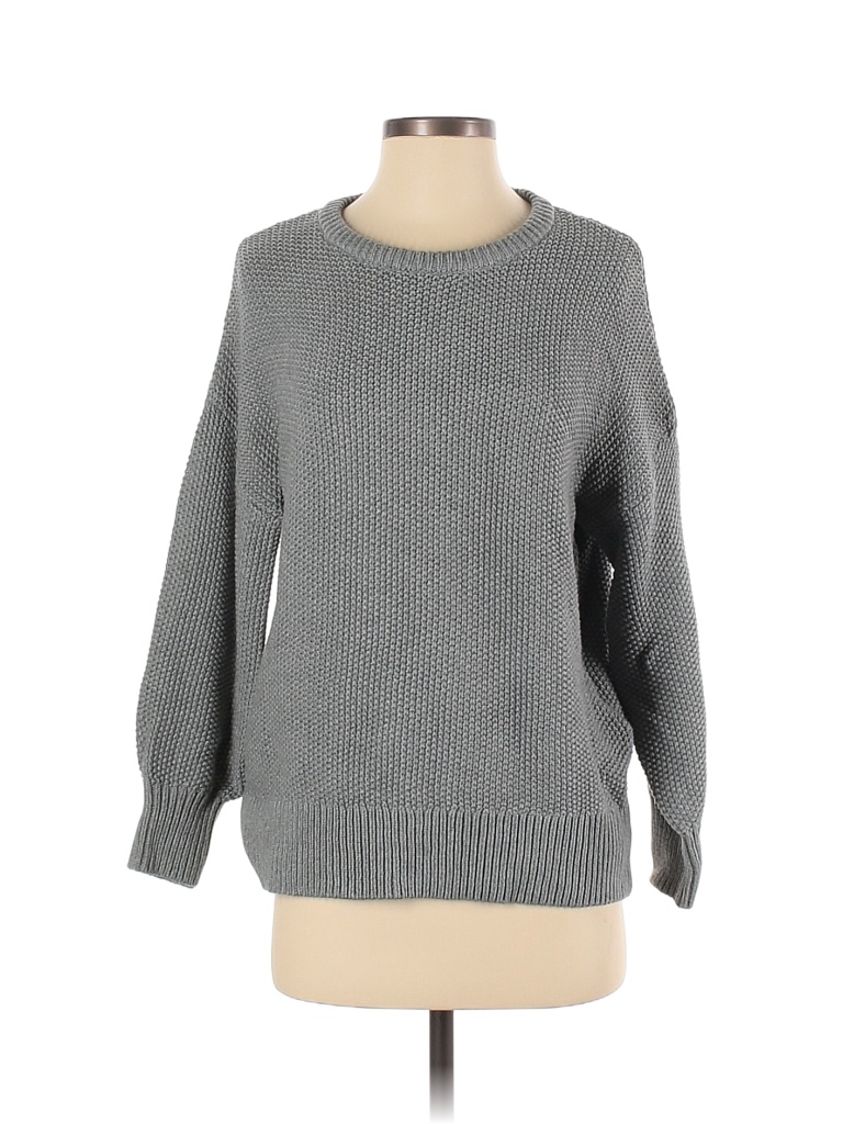 Old Navy 100% Cotton Color Block Solid Gray Pullover Sweater Size S ...