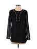 Nicole 100% Polyester Black Long Sleeve Blouse Size S - photo 1