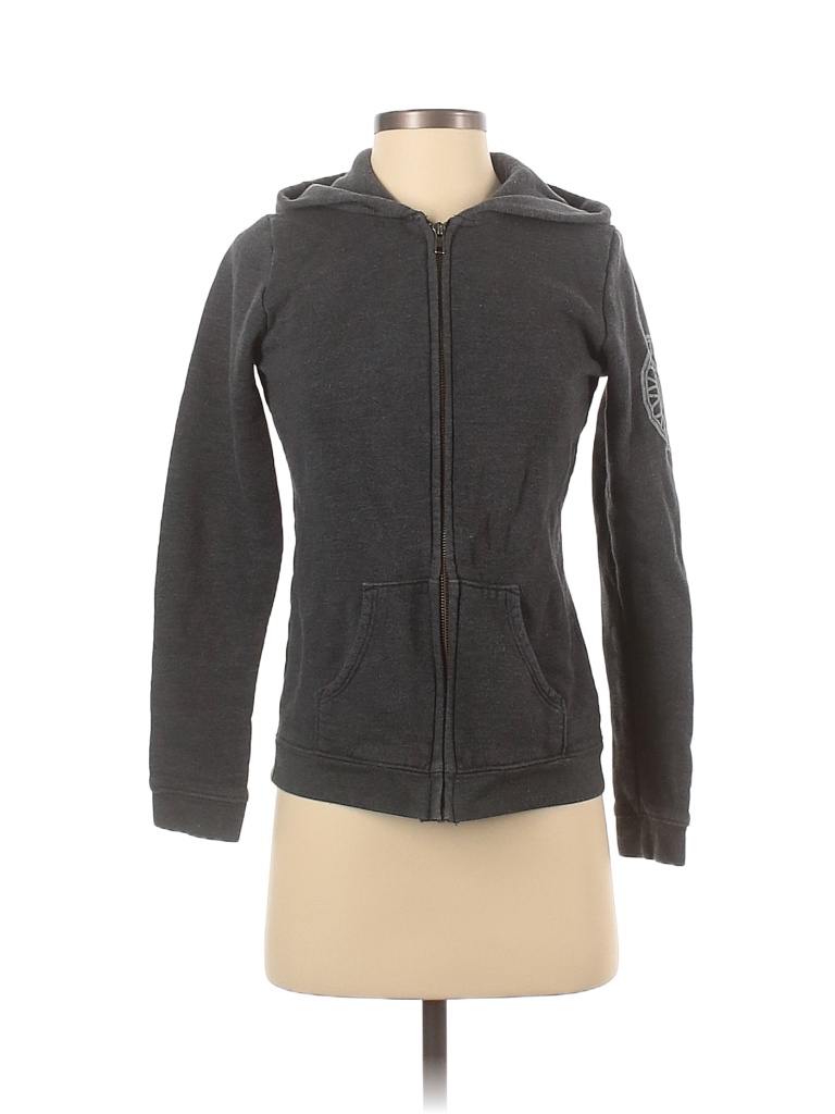 SoulCycle Solid Gray Zip Up Hoodie Size XS - photo 1