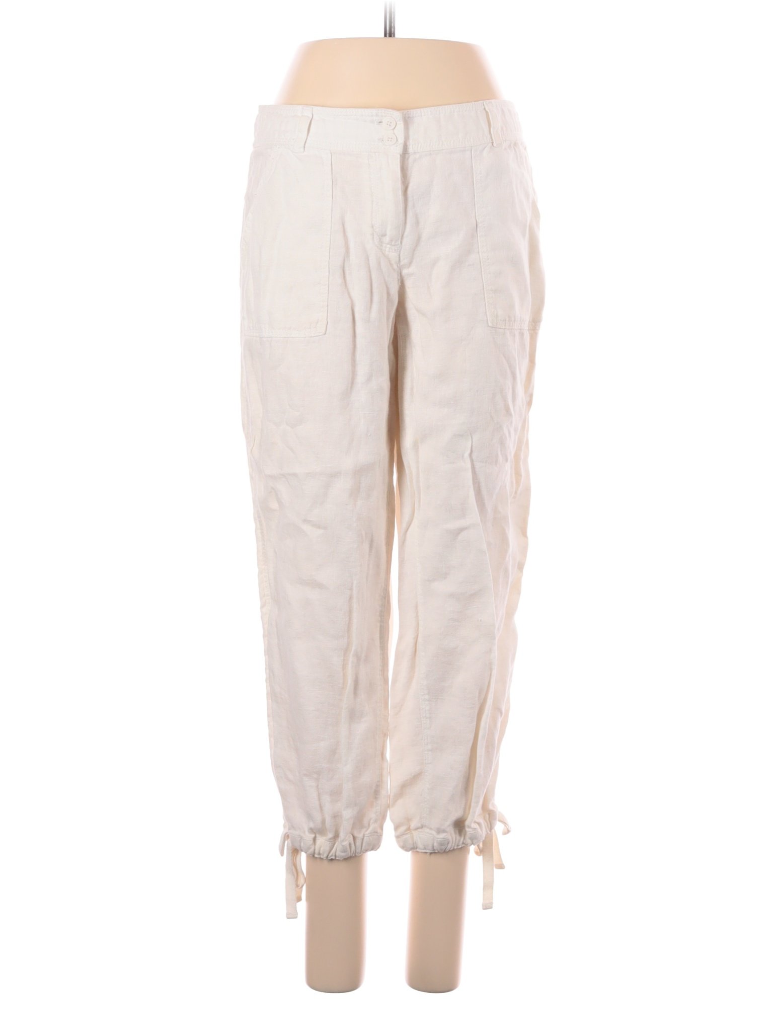 Tommy Bahama 100% Linen Solid Ivory Linen Pants Size 4 - 69% off | thredUP