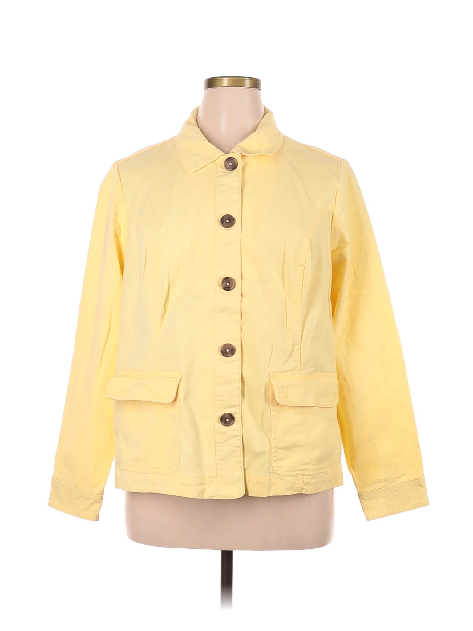 Appleseeds Solid Colored Yellow Jacket Size 1X (Plus) 64 off ThredUp