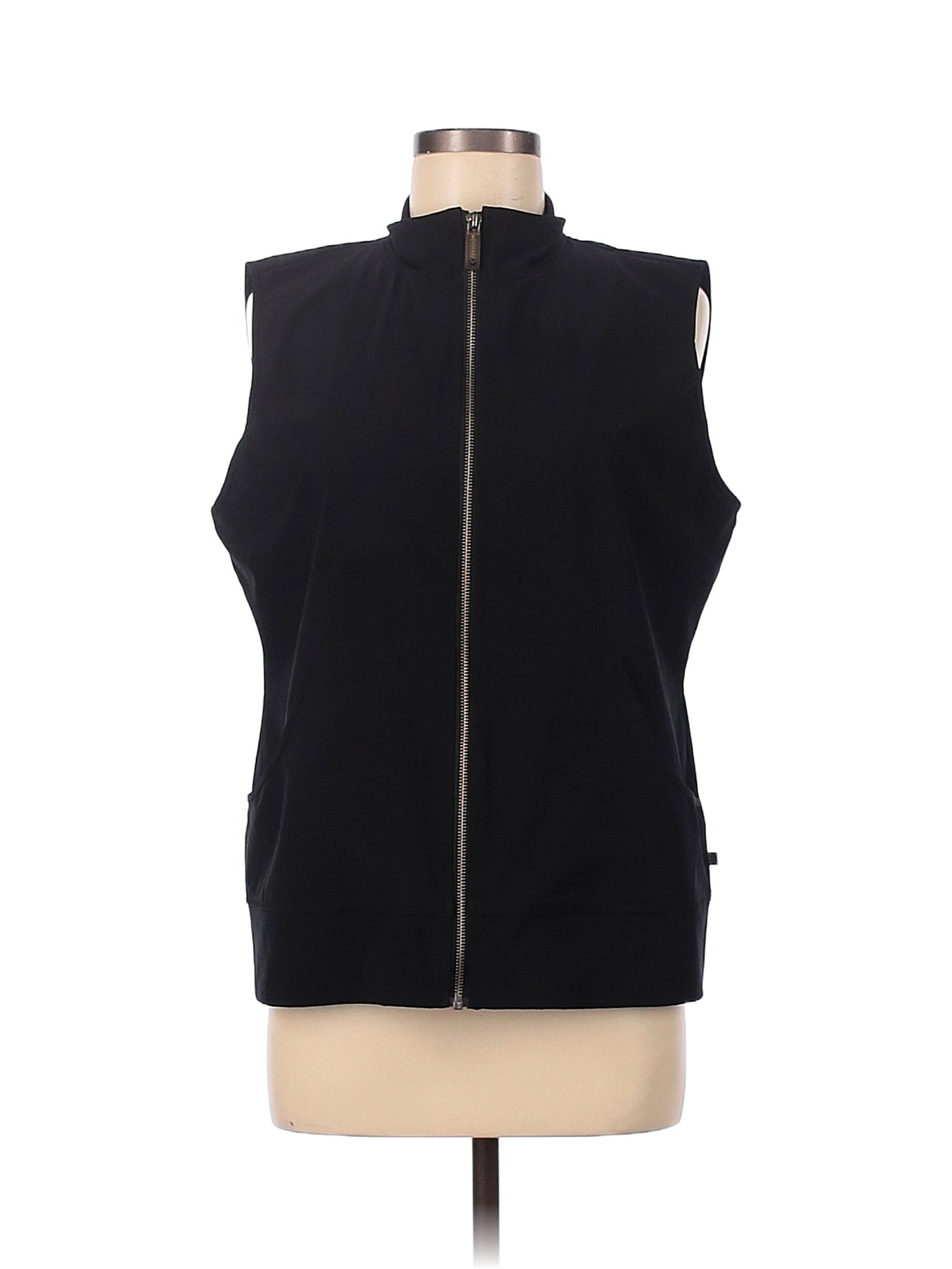 Zenergy by Chico's Solid Black Vest Size Lg (2) - 71% off | thredUP